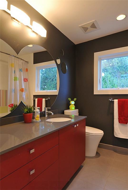 elävät ideat kylpyhuone moderni punainen turhamaisuuspeili