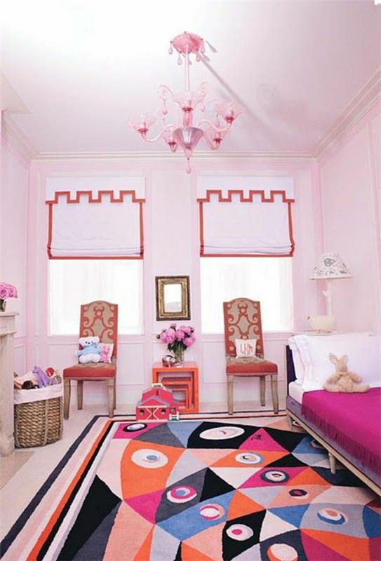 värilliset lastenhuoneen rullaverhot maton kattokruunu