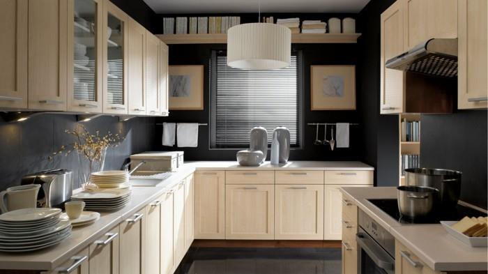 elävät ideat keittiö beige keittiökaapit ja harmaat seinät luovat mukavan värikontrastin