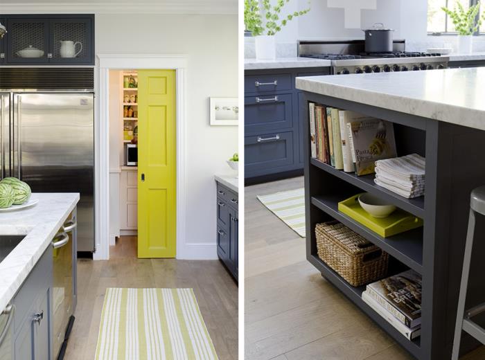 eläviä ideoita keittiö värillinen aksentti keltainen minimalistinen muotoilu
