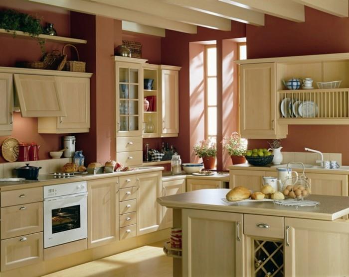 eläviä ideoita keittiön säilytystilaa värilliset keittiön seinät