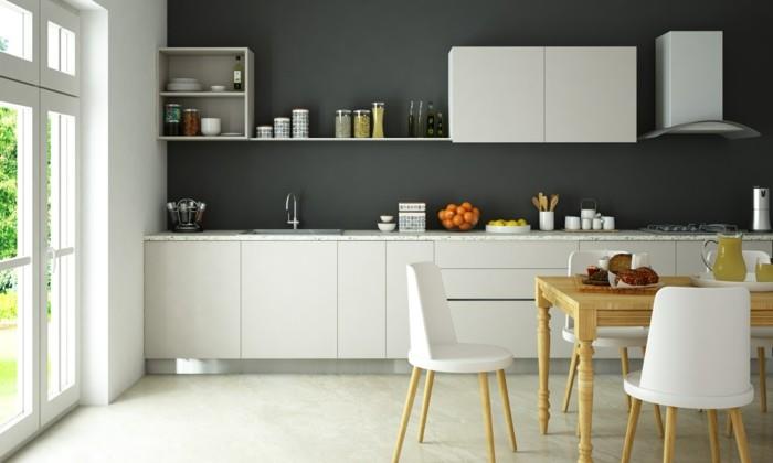 olohuone ideoita keittiö valkoiset moduulit ja harmaat seinät luovat kauniin värikontrastin