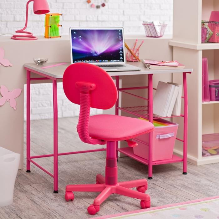 eläviä ideoita lastenhuone vaaleanpunaiset huonekalut tyttöjen huone tutkimusalue