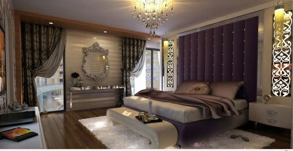 violetti makuuhuoneen alkuperäiset sängynpäätyverhot