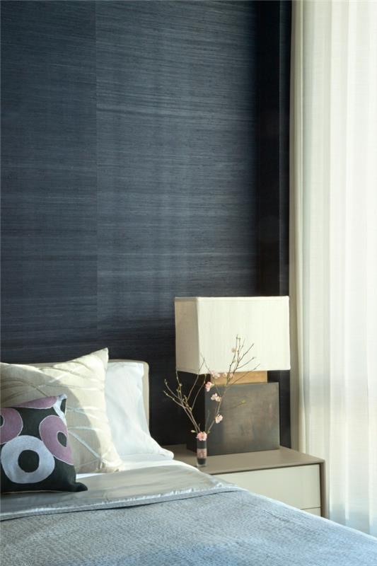 elävät ideat makuuhuone tyylikäs deco ideoita harmaa tapetti