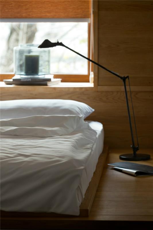 eläviä ideoita makuuhuone minimalistinen sänky -ikkuna