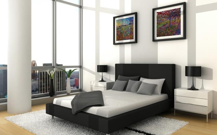 living ideas bedroom white wallkuva ikkuna musta sänky