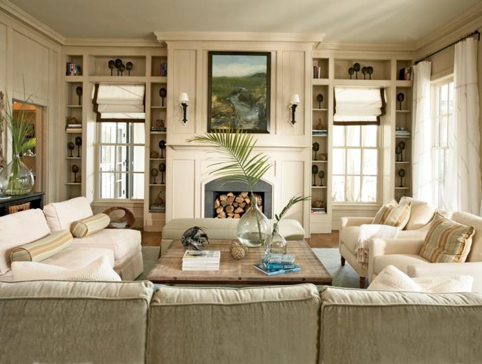 olohuone olohuone beige sohva maalaismainen sohvapöytä kasvit