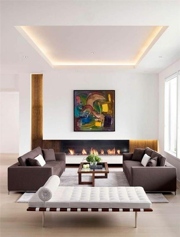 olohuoneideoita olohuone moderni valkoinen sohva ja tyylikkäät ruskeat olohuoneen sohvat