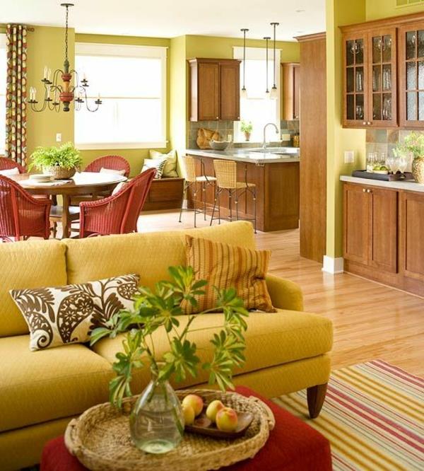 olohuone ruokasali keltainen perinteinen matto