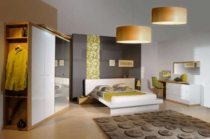 elävät suuntaukset elävät ideat makuuhuoneet suuret riippuvalaisimet tyylikäs matto toiminnallinen vaatekaappi