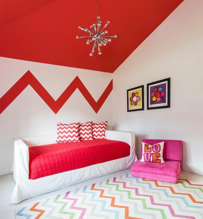 koristele asunto lastenhuone viileä seinäsuunnittelu matto kuvio punainen aksentti