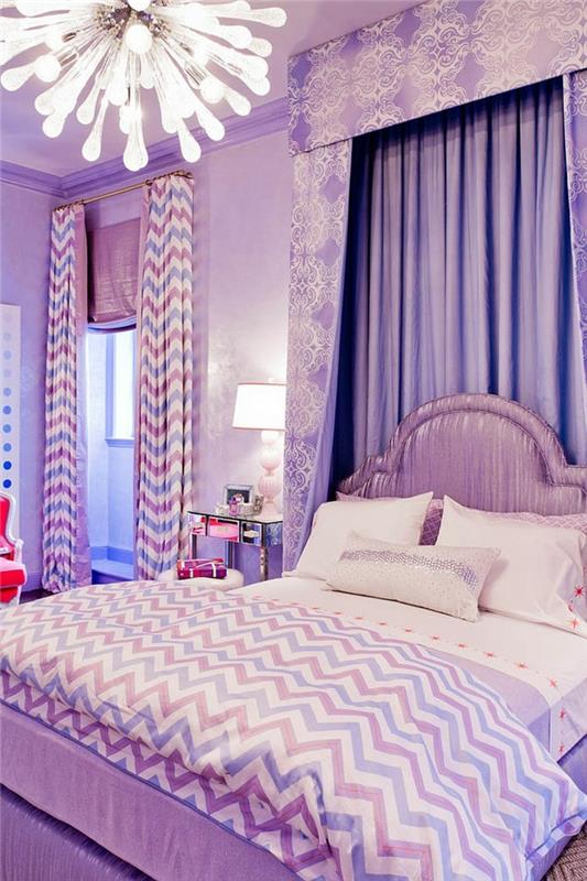 koristele asunto makuuhuone siksak -violetti violetti aksentti