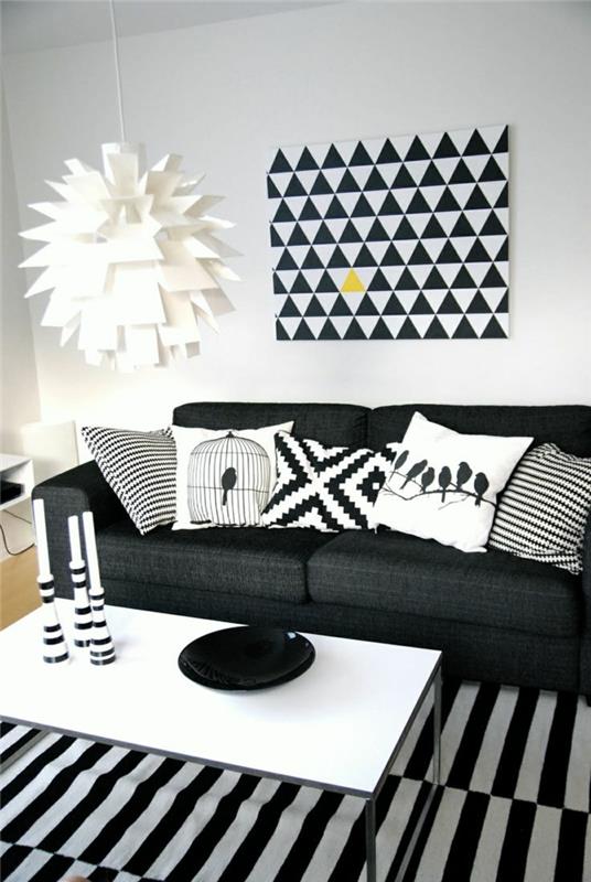 koristele asunnon kodin ideoita olohuoneen tyynyliinat kuvio raita matto