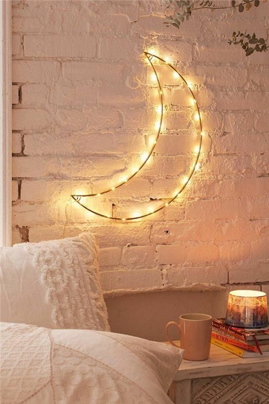 asunto sisustus deco ideoita seinän suunnittelu keiju valot tiiliseinä