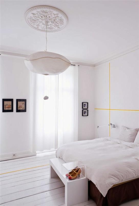 asunnon suunnitteluideoita makuuhuone valkoinen sänky sänky penkki