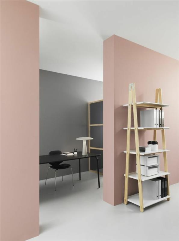 olohuoneen suunnittelu seinän väri vaaleanpunainen harmaa väri suunnitteluideoita