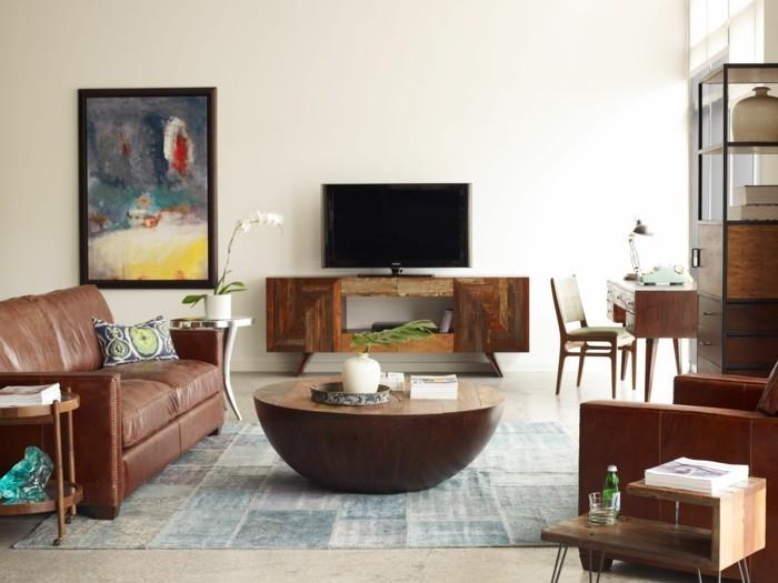 olohuoneen suunnittelu feng shui -säännöt pyöreä sohvapöytä vintage -matto