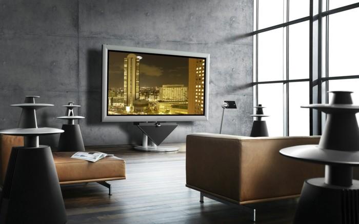 seinän väri vaaleanharmaa olohuone harmaa beige nahkahuonekalut harmaat seinät tv