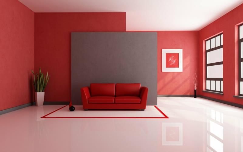olohuoneen seinän väri punainen yhdistää lämpimät seinävärit
