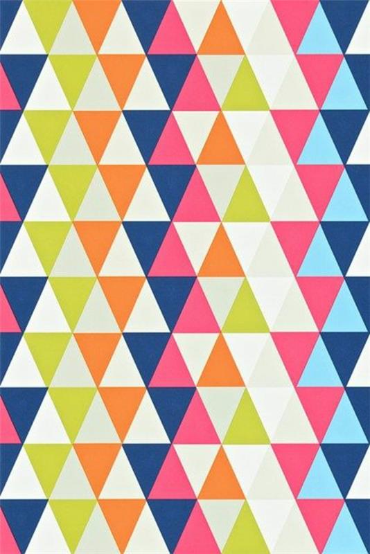Olohuoneen seinän suunnitteluideoita tapetti kuvio geometrinen kuvio ideoita
