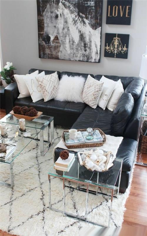 villamatto pehmoinen pehmeä geometrinen kuvio deco trendit 2018 olohuone