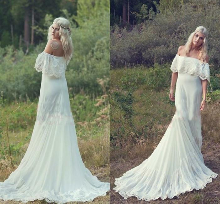 upea rusetti pitsi hääpuku boho