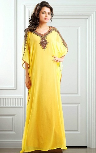 Kaftan Style Yellow Suit Design