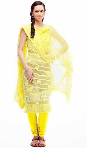 Net Stof Gul Salwar Kameez Design