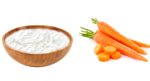 Gulerod og yoghurt Skin Lightening Face Pack