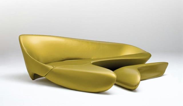zaha hadid arkkitehtuuri suunnittelu hana sopiva suunnittelija sohva keltainen