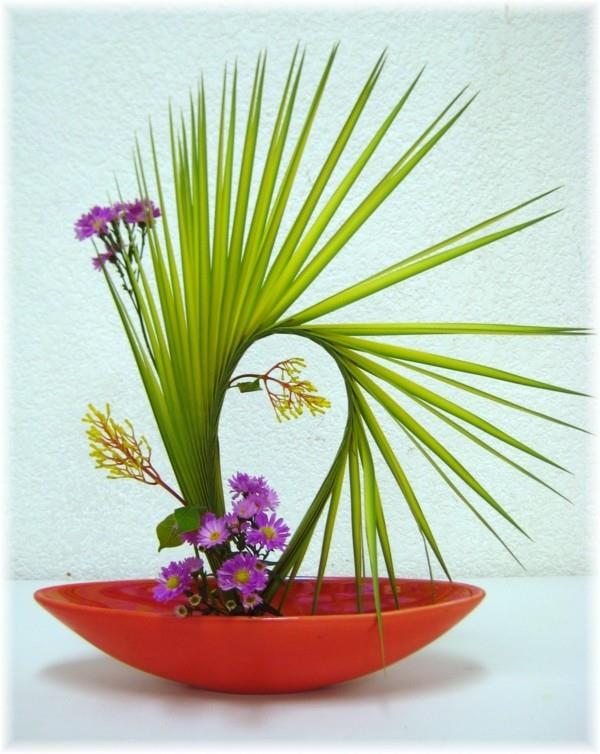 herkkä krysanteemi palmu japanilainen kukka -asetelma ikebana