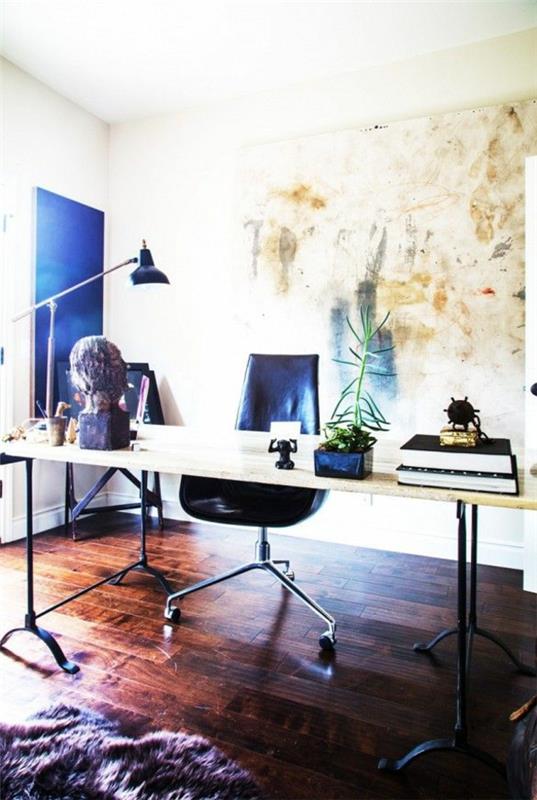 sininen väriyhdistelmä taide nykytaide kuvat toimistopöytä