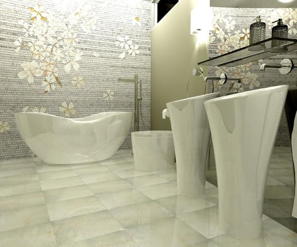 zen kylpyhuoneen pesuallas valkoinen valkoinen kiiltävä pohja