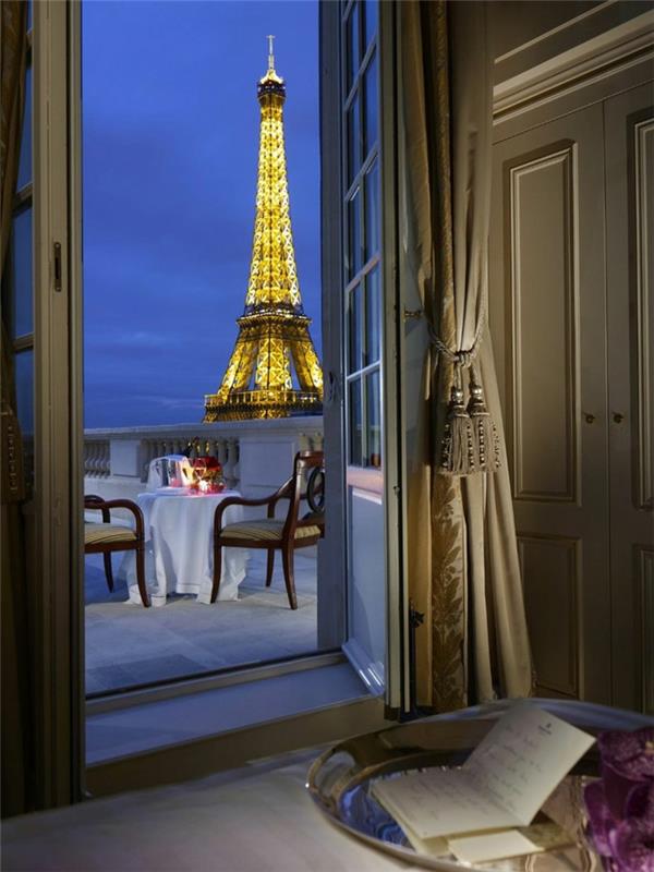 sisustaa huoneen näkymä eiffel -torni pariisi