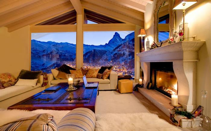 sisustaa huoneita vuoristomaisema zermatt sveitsi