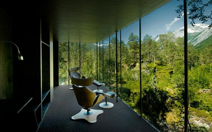 koristele huone metsäpanoraama norja