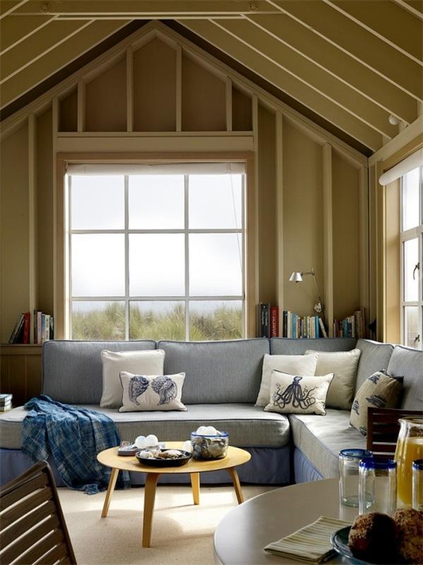 huonekalut harmaa sohva kauniit merenkulkupehmusteet