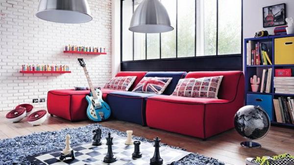 värit värikäs huonekalut sohva punainen
