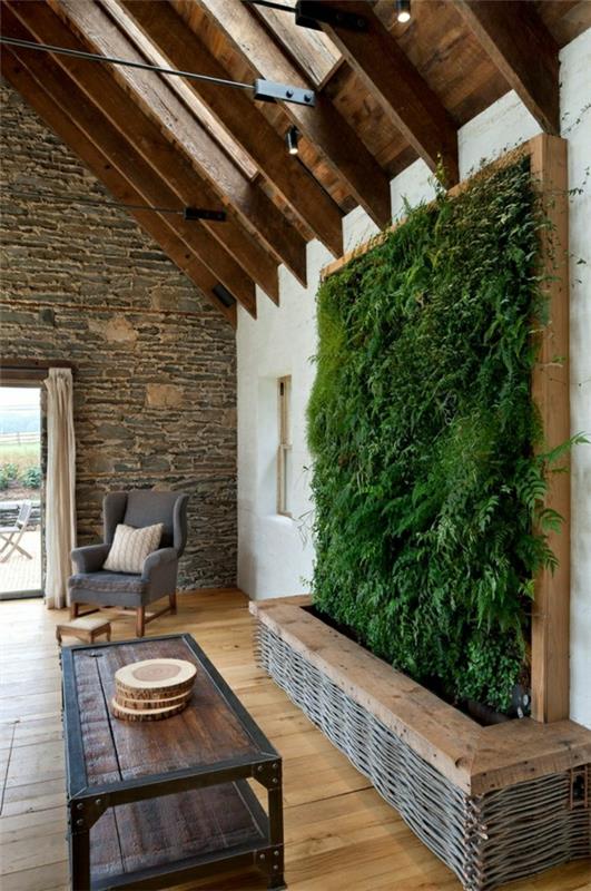 huonekasvit helppohoitoinen pystysuora puutarha luova seinäsuunnittelu olohuone
