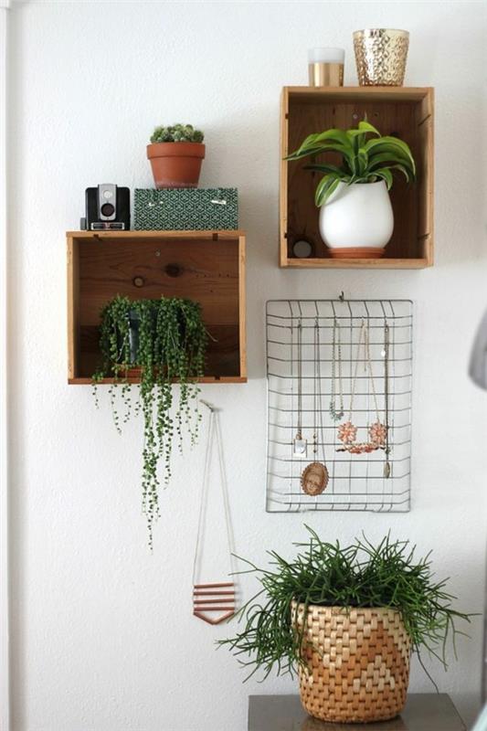 sisätilojen seinien suunnittelu avoimet hyllyt diy korujen varastointi